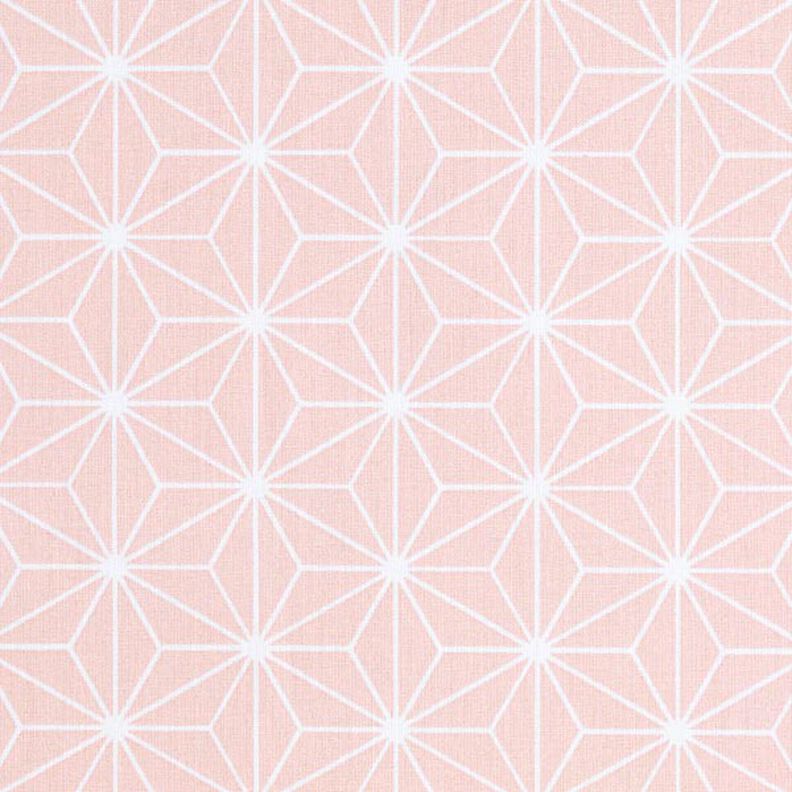 Bomuldsstof Cretonne Japanske stjerner Asanoha – rosa,  image number 1