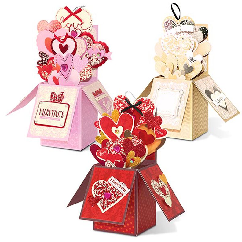 Pop-up-boks-sæt Valentines [ 3Styk ] – rød/pink,  image number 1