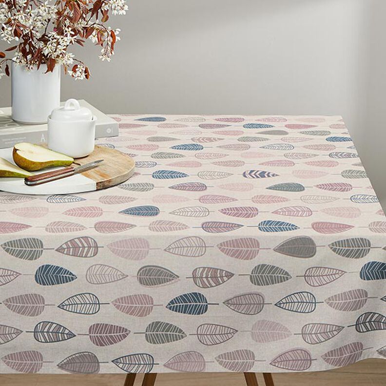 Dekorationsstof Halvpanama Retro-blade – lys gammelrosa/natur,  image number 8