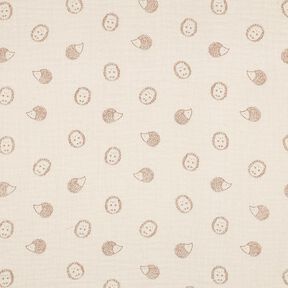 Musselin/Dobbelt-Crincle stof pindsvin | Poppy Fabrics – natur/lysebrun, 