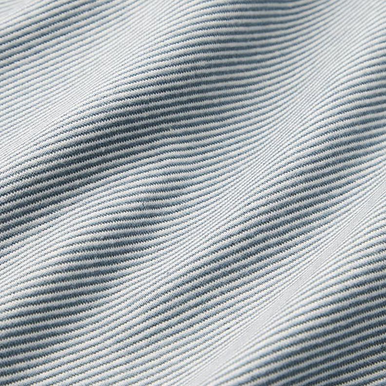 Ribvævet, rørformet stof smalle cirkler – jeansblå/uldhvid,  image number 2