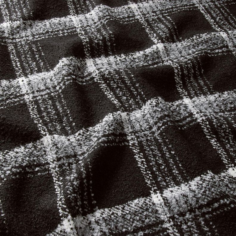 Frakkestof Bouclé tern – sort/hvid,  image number 2