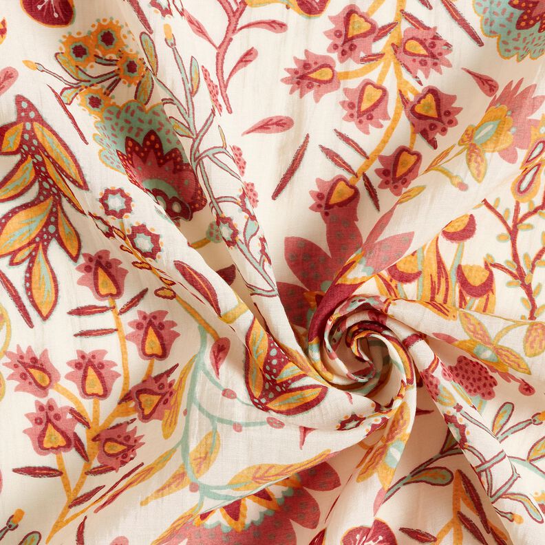 Viskose-mix retroblomster – elfenben/lyse bær,  image number 3