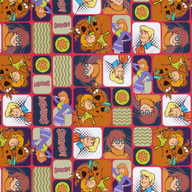 Bomuldspoplin Scooby Doo som tegneserie Licensstof – rød/farvemix,  image number 1