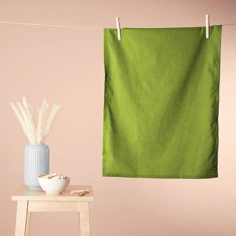 Bomuldsstof Cretonne Ensfarvet – æblegrøn,  image number 8