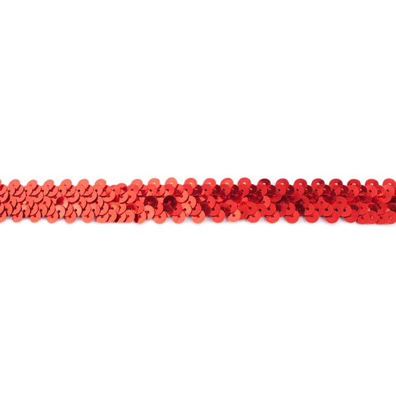 Elastisk pailletbånd [20 mm] – rød,  image number 1