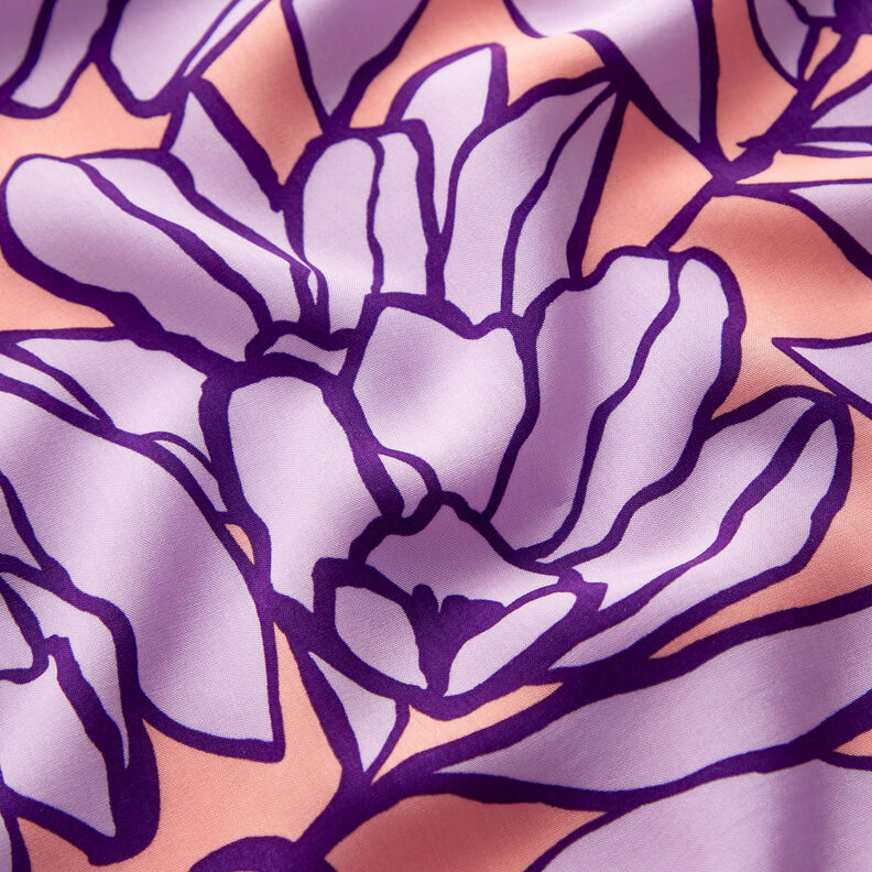 Lenzing Ecovero Inked Bouquet | Nerida Hansen – ferskenorange/lavendel,  image number 2