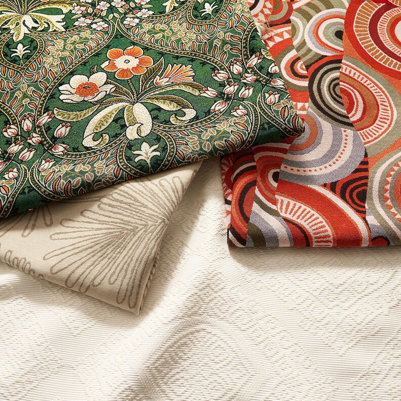 Dekorationsstof Jacquard dekorative romber 275 cm – uldhvid,  image number 5