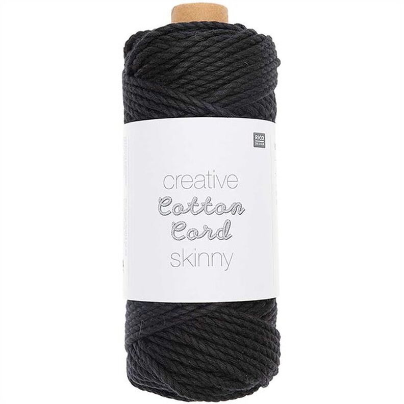 Creative Cotton Cord Skinny Makramé-garn [3mm] | Rico Design – sort,  image number 1
