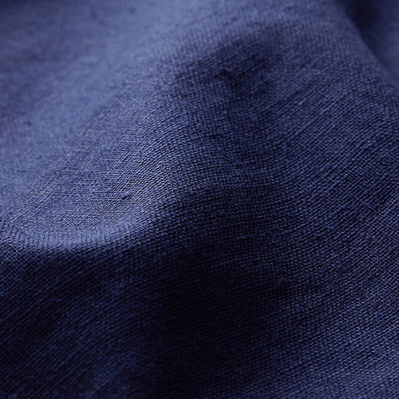 Hør-bomulds-miks Ensfarvet – marineblå,  image number 2