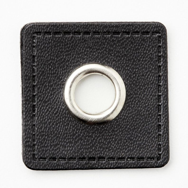 Øskenlap [30 x 30 mm] – sort/sølv metallic,  image number 1