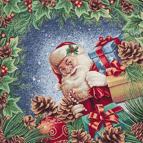 Panel Gobelin Julegave lurex – blå/grøn, 