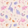 Bomuldspoplin dinosaur prinsesser Digitaltryk – lysebeige,  thumbnail number 1