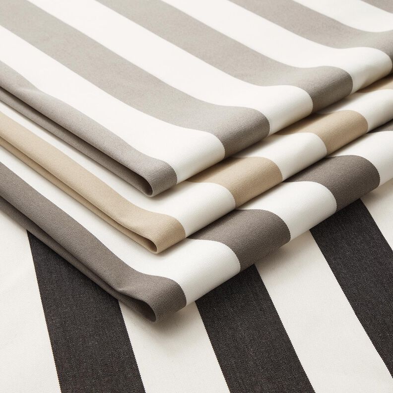 Outdoor stof Canvas blokstriber – mørkebeige/elfenben,  image number 5