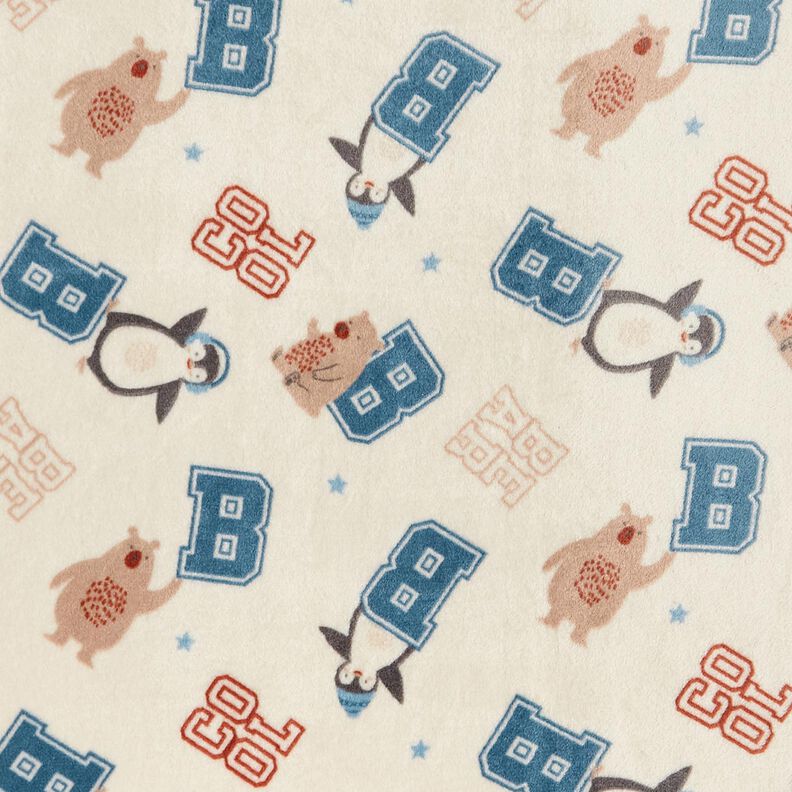 Hyggefleece collagejakke-stil – lysebeige/blå,  image number 1