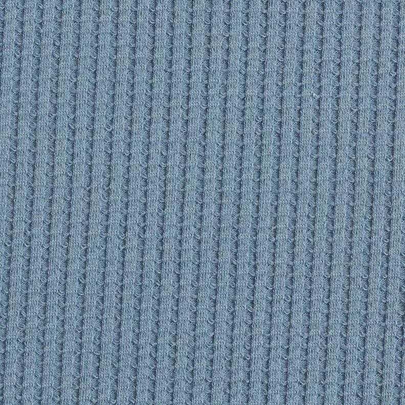 Vaffeljersey af bomuld ensfarvet – jeansblå,  image number 4