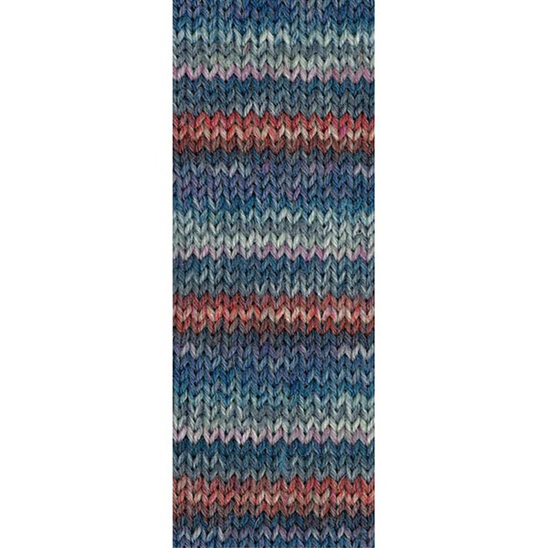 LANDLUST Sockenwolle „Bunte Ringel“, 100g | Lana Grossa – blå/rød,  image number 2