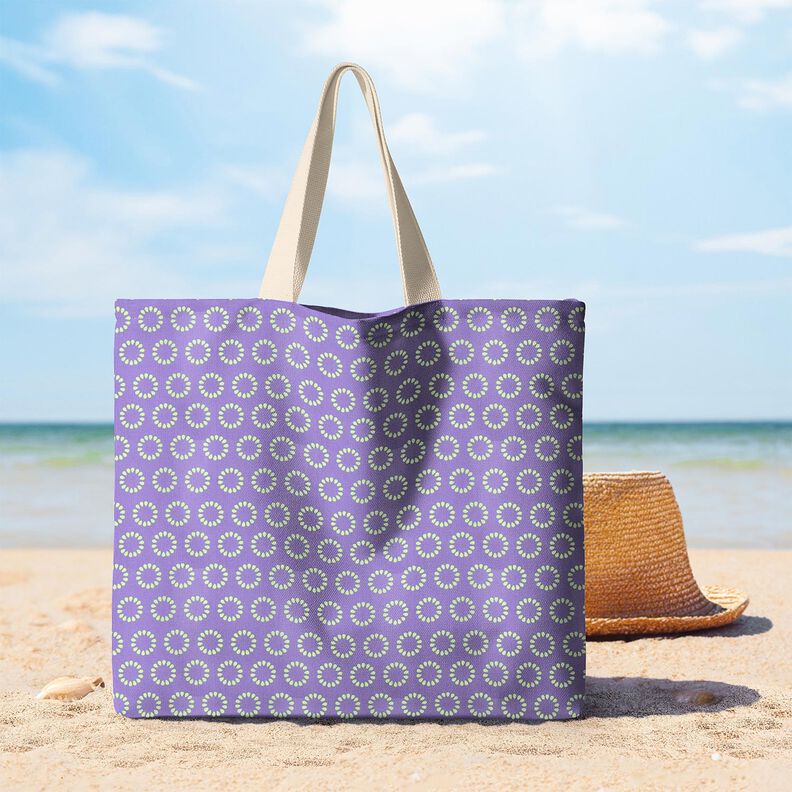 Imprægneret voksdug farverige cirkler – lavendel/majløv,  image number 5