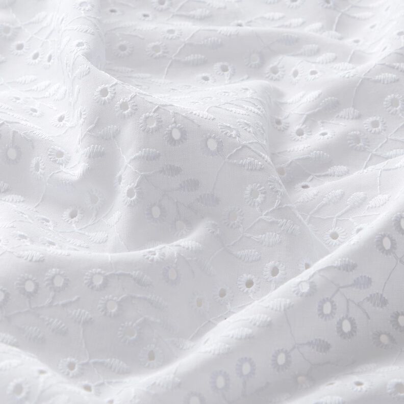 Batist Hulbroderi Bladranker &ndash; hvid,  image number 2