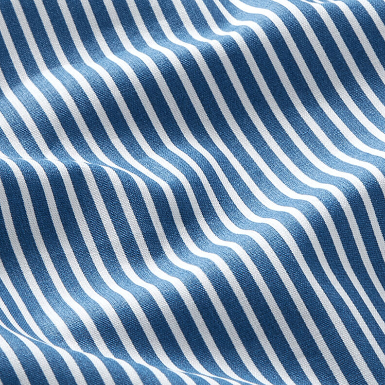 Bomuldspoplin Striber – jeansblå/hvid,  image number 2
