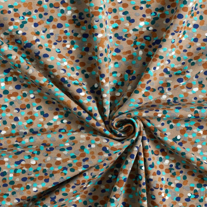 Bomuldsjersey farverig konfetti – sand/blågran,  image number 3