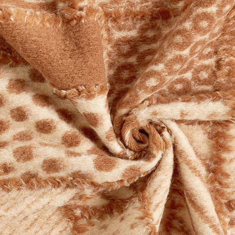 Frakkestrik ekspressivt mønster – cashew/brun,  image number 3