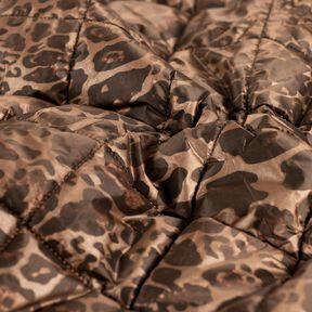 Quiltstof romber og leopard – mocca/mørkebrun, 