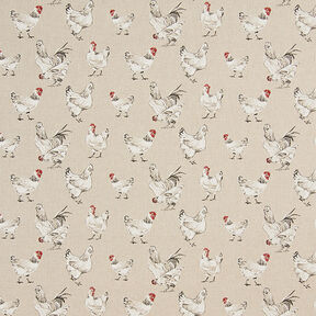 Dekorationsstof Halvpanama Høns – natur, 