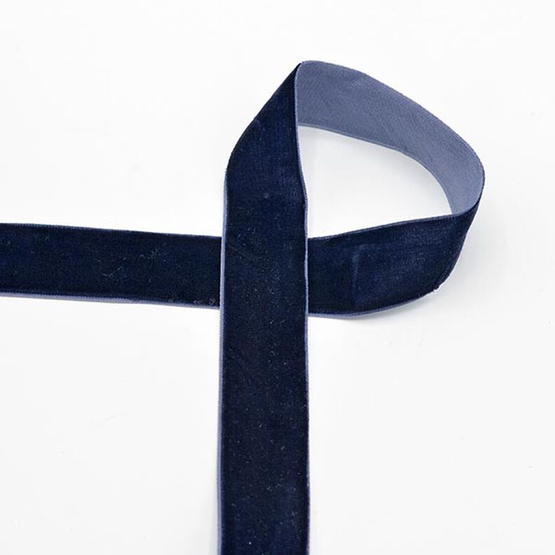 Fløjlsbånd [25 mm] – marineblå,  image number 1