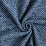 Frakkestof uldblanding zigzag – marineblå,  thumbnail number 3