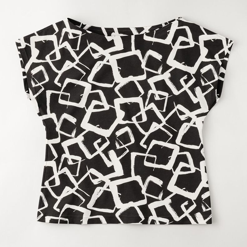 Viskosejersey spredte romber – sort/elfenben,  image number 5