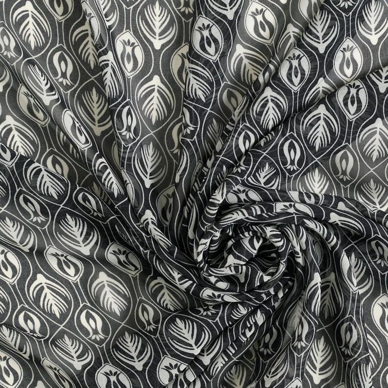 Chiffon ornamenter – hvid/sort,  image number 3