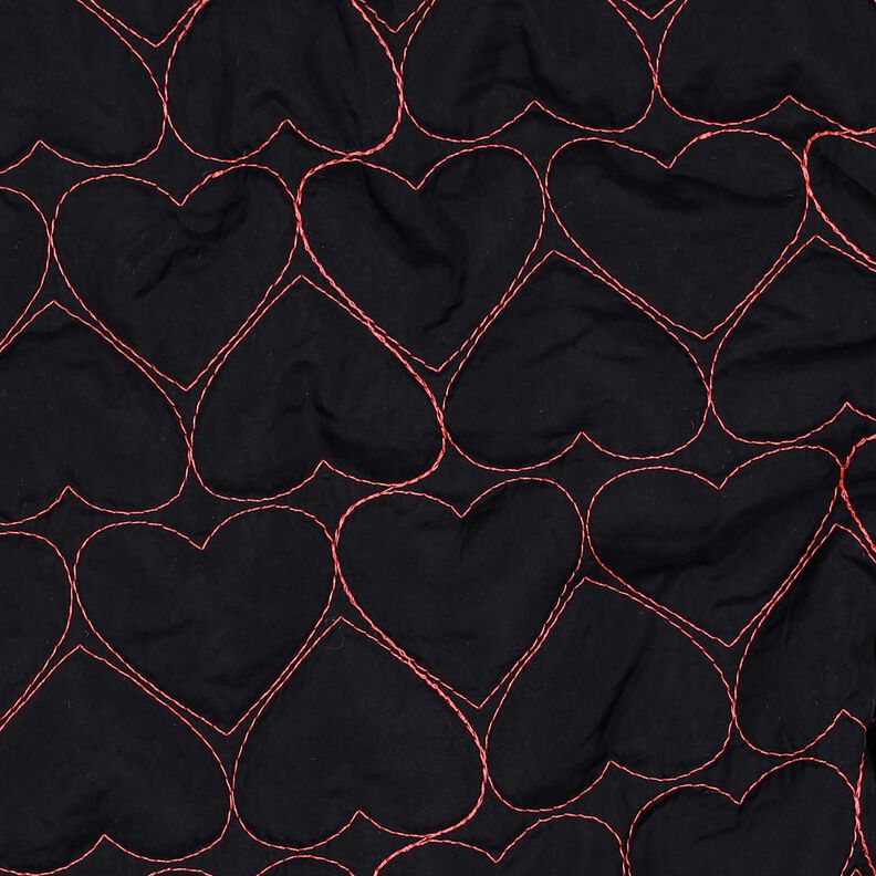 Quiltstof neonhjerter | Poppy Fabrics &ndash; sort/neonpink,  image number 2
