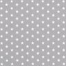Bomuldspoplin mellemstore stjerner – grå/hvid,  thumbnail number 1