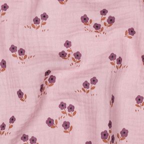 Musselin/Dobbelt-Crincle stof små blomster | Poppy Fabrics – lys gammelrosa, 