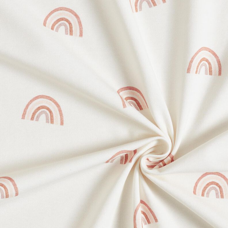 GOTS Bomuldsjersey fine regnbuer Digitaltryk – elfenben,  image number 3