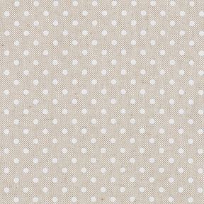 Dekorationsstof Halvpanama klassiske prikker – natur/hvid, 