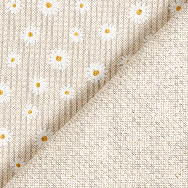 Dekorationsstof Halvpanama små blomster – natur/hvid,  image number 4