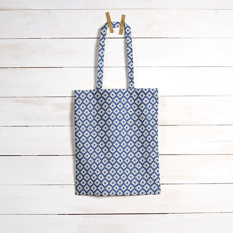 Outdoorstof jacquard Romber – blå,  image number 7