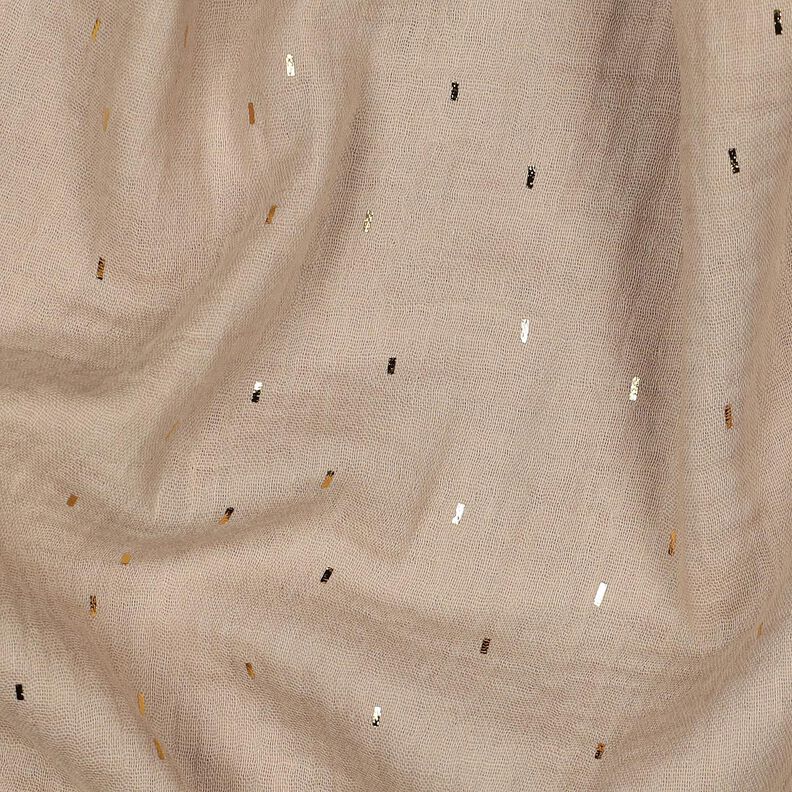 Musselin/Dobbelt-Crincle stof Firkant Folietryk | Poppy Fabrics – anemone/gold metallic,  image number 2