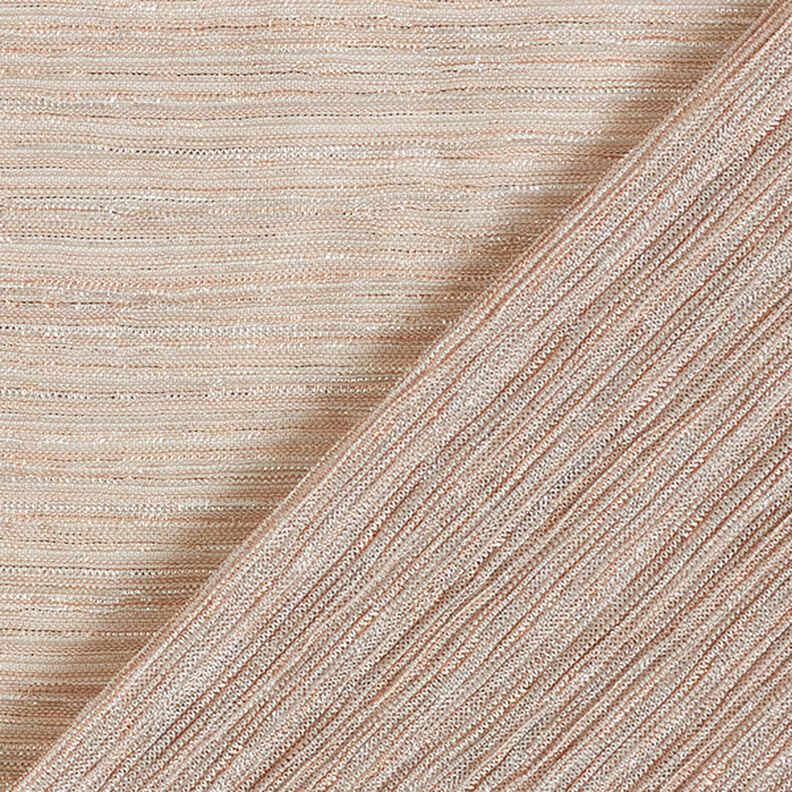 Plisseret jersey glitterstriber – roséguld/sølv,  image number 4