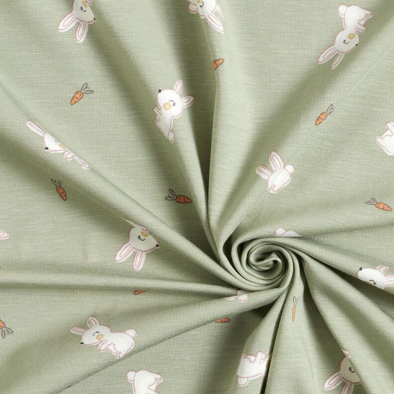 Bambus Bomuldsjersey Kanin og gulerod – greige,  image number 3