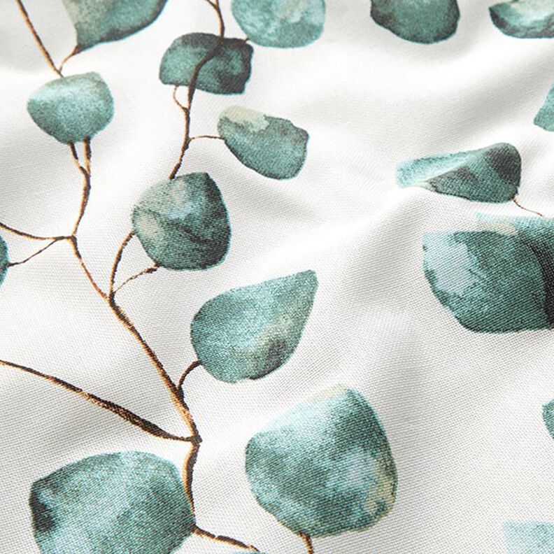 Dekorationsstof Halvpanama Eukalyptus – uldhvid,  image number 2