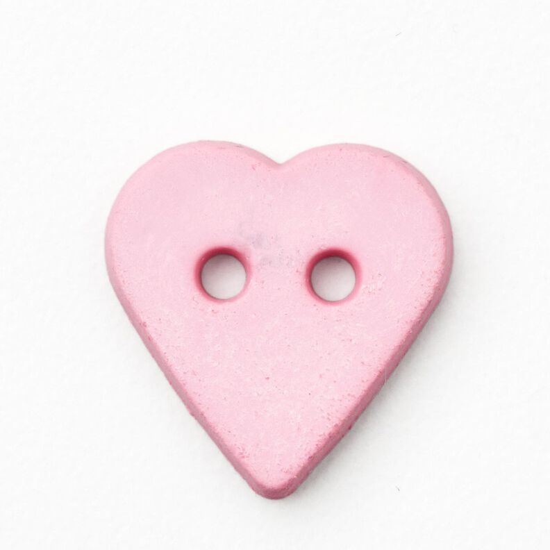 Hjerteknap [Ø 15 mm] – rosa,  image number 1