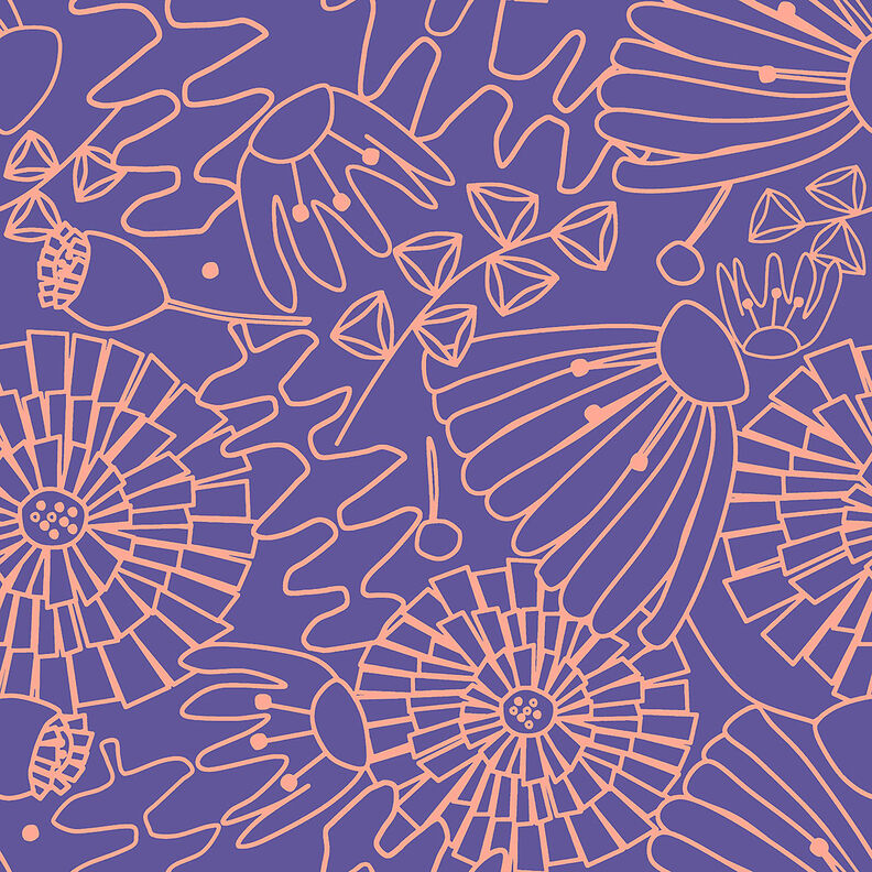 Bomuldspoplin Eden | Nerida Hansen – lilla/apricot,  image number 1