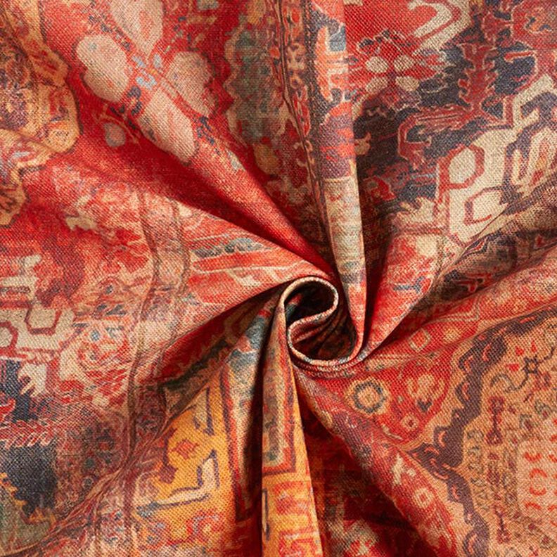 Dekorationsstof Halvpanama Etno-ornamenter – terracotta,  image number 3