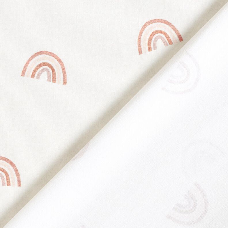 GOTS Bomuldsjersey fine regnbuer Digitaltryk – elfenben,  image number 4