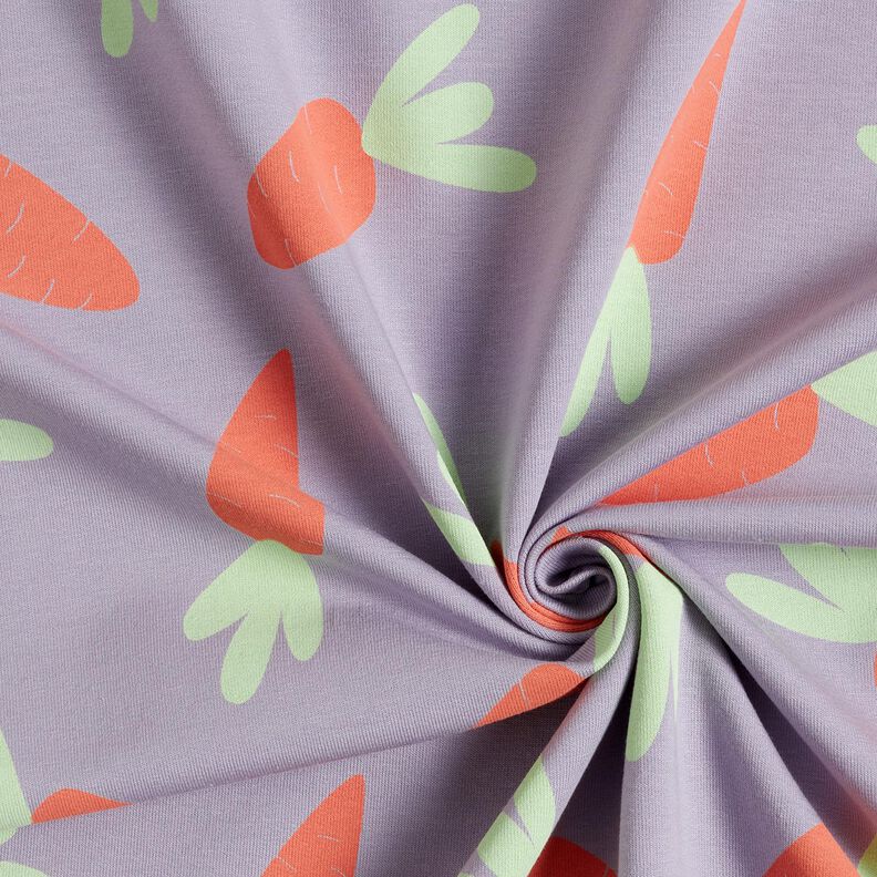 French Terry Sommersweat store gulerødder – syren,  image number 3