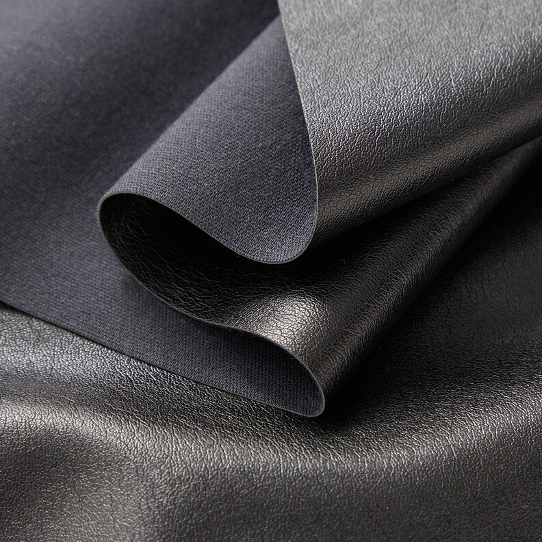 Imiteret læder, let, ensfarvet – sort,  image number 3