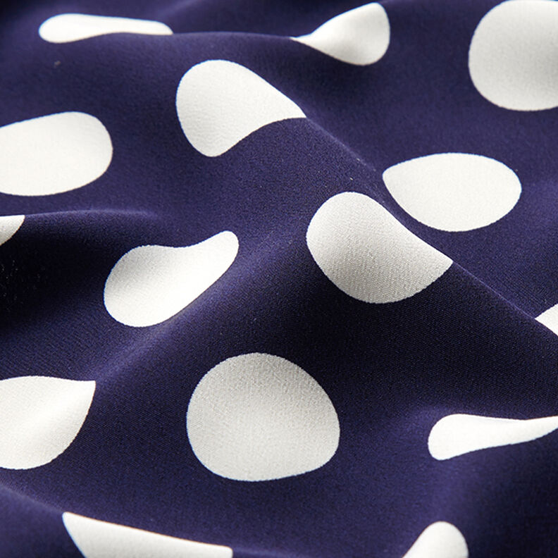 Crepe stof polkaprikker [2,5 cm] – marineblå,  image number 2